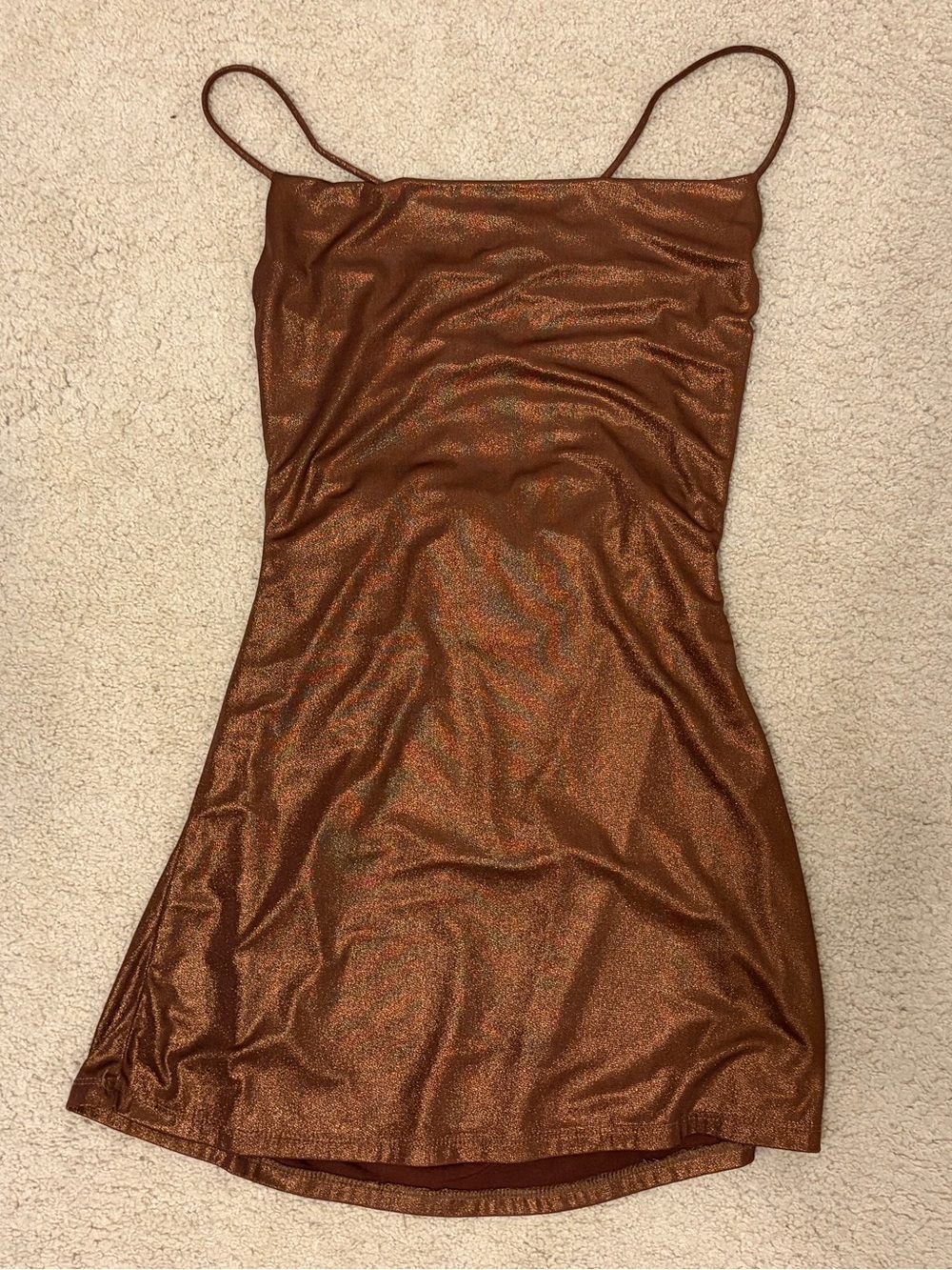 Bershka Brown Shimmer Mini Dress
